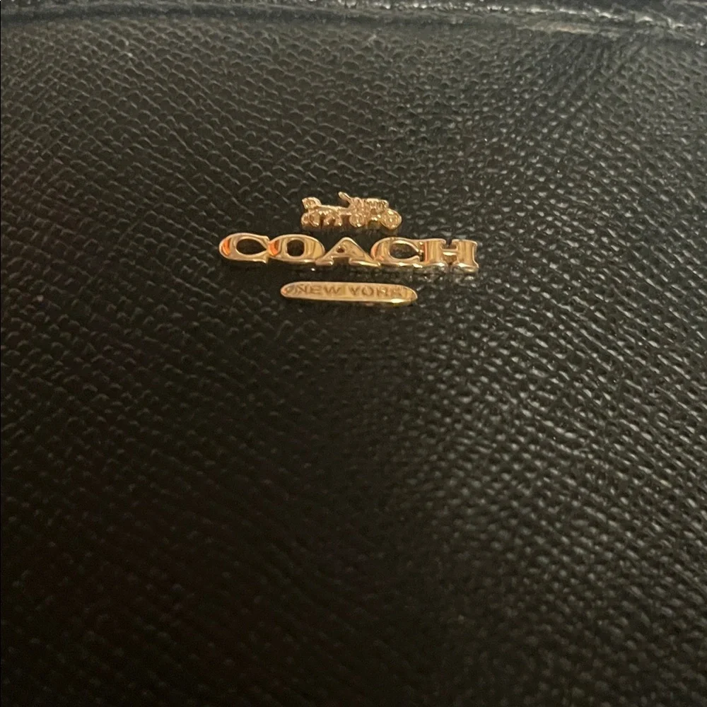 Coach Black Leather Tote with Gold Hardware - Picture 2 of 3